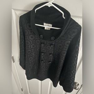 RARE Joseph Ribkoff Poncho with Shiny Trim and Buttons. Beautiful